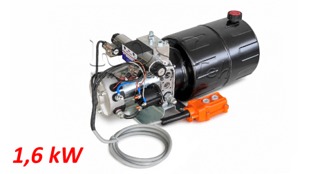 MINI HYDRAULIKAGGREGAT 12V DC - 1,6kW = 2,1cc - 8 lit - Doppelwirkende Funktion (Metallgehäuse)