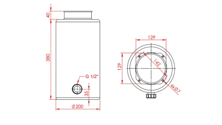 SERBATOIO IN METALLO ROLL PP 12 LITRO ORIZZONTALE-VERTICALE