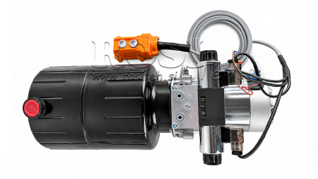 MINI HIDRAULINIS JĖGOS BLOKAS 24V DC - 2.2kW = 2.1cc - 8 lit - dvipusis įrenginys (metalinis)