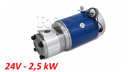 HYDRAULISK PUMPE MONTERING GR.1 + ELEKTRISK MOTOR 24V 2.5KW = 2.5CC - 6.6LIT