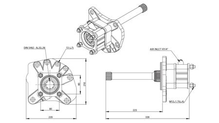 ABMESSUNGEN DER HYDRAULIKPUMPE - MERCEDES AXOR 1