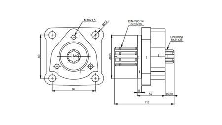 ADAPTADOR DIMENSIONES 4X3 PARA BOMBA DE HIERRO FUNDIDO