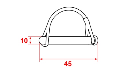 BIZTONSÁGI BIZTOSÍTÓ KÉSZLET FÉLKÖR fi 10/45 mm (5 db)