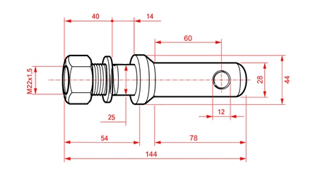 ČAP SPODNÉHO ZÁVESU fi28mm ZÁVIT M22x1,5