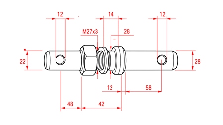ČAP SPODNÉHO ZÁVESU fi22/28mm ZÁVIT M27x3