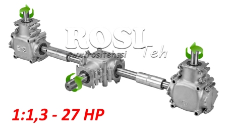 ZESTAW PRZEKŁADNI 1:1,3 (27HP-20kW) DO ROZRZUTNIKA OBORNIKA L:450 - ALU