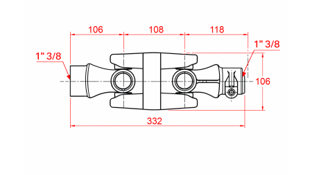 DOPPELGELENK KARDANWELLE KAT.6 (332 mm)