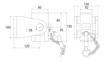 KIPPERPRITSCHE HALTERUNG 80x100 - GABELAUSFÜHRUNG - ECO