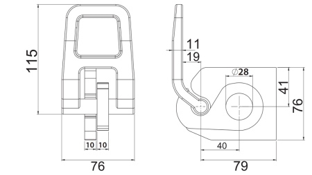 HINGE DE LATERAL PENTRU TRAILER CU DESCHIDERE ÎN JOS