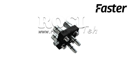 MULTI-FASTER KOBLING 3-VEIS BSP 1/4 MOBIL DEL (EN HENDEL)