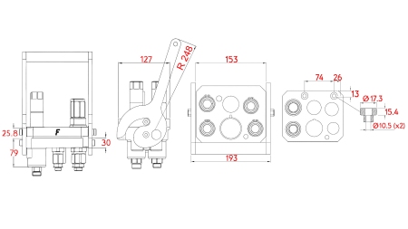 MULTI-FASTER CSATLAKOZÓ 3PLV 5IRÁNYÚ BSP 3×3/8 2×9/16 FIX RÉSZ