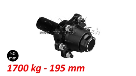 DEMI-ESSIEU SANS FREINS - 1700 kg (6 VIS) - 195 mm