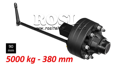 FÉLTENGELY FÉKKEL - 5000 kg (8 CSAVAR) - 380 mm