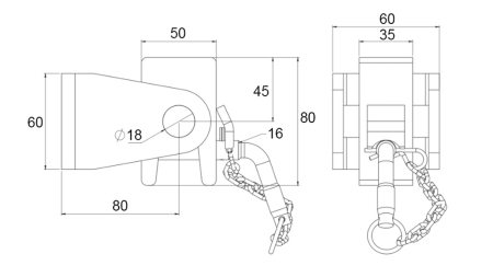 KIPPERPRITSCHE HALTERUNG 50x60 - GABELAUSFÜHRUNG - ECO