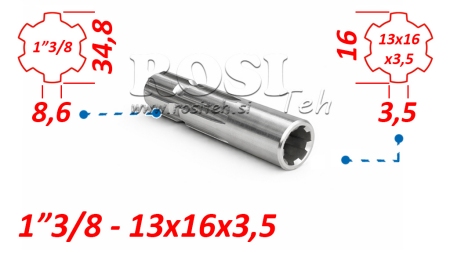 KARDÁN ADAPTER 13x16x3,5 (6 BORDÁS)-RŐL 1-3/8-RA (120 mm)
