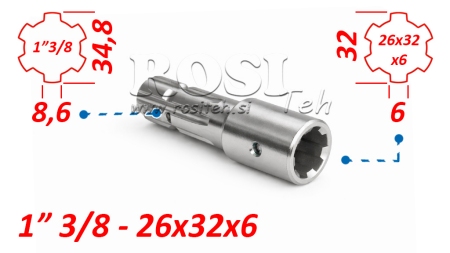 KARDÁN ADAPTER 26x32x6 (6 BORDÁS)-RŐL 1-3/8-RA (145 mm)