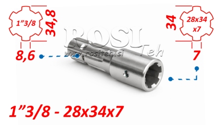 KARDÁN ADAPTER 28x34x7 (6 BORDÁS)-RŐL 1-3/8-RA (145 mm)