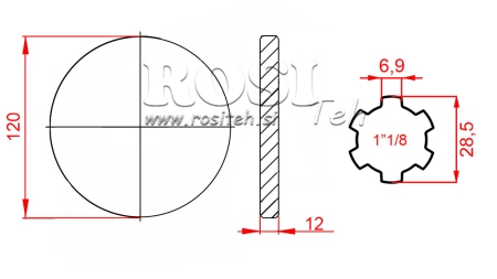 KARDANSKI NASTAVEK S PRIROBNICO 1-1/8 (120 mm)