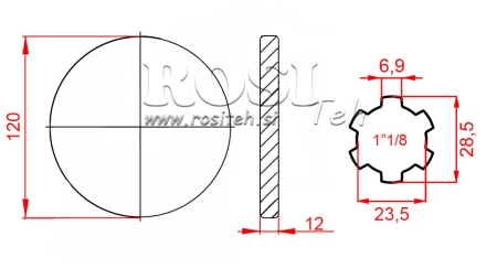 KARDÁN ADAPTER KARIMÁVAL 1-1/8 (120 mm)