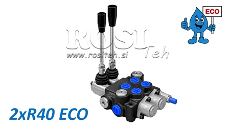 HIDRAULIKUS KÉZI SZELEP – 2 SZEKCIÓS ÚTVÁLTÓ SZELEP 2xR40 ECO