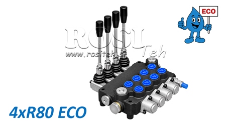 HIDRAULIKUS KÉZI SZELEP – 4 SZEKCIÓS ÚTVÁLTÓ SZELEP 4xR80 ECO