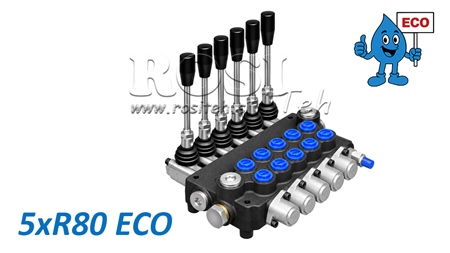 HIDRAULIKUS KÉZI SZELEP – 5 SZEKCIÓS ÚTVÁLTÓ SZELEP 5xR80 ECO