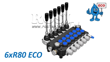 HIDRAULIKUS KÉZI SZELEP – 6 SZEKCIÓS ÚTVÁLTÓ SZELEP 6xR80 ECO