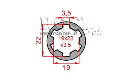 KARDÁN ADAPTER PERSELY 19x22x3,5 (10 BORDÁS) (40 mm)