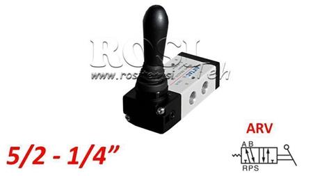 ΠΝΕΥΜΑΤΙΚΗ ΧΕΙΡΟΚΙΝΗ ΒΑΛΒΙΔΑ 5/2 1/4 PRT-0852-ARV ΕΠΙΣΤΡΟΦΗ ΜΕ ΕΛΑΤΗΡΙΟ