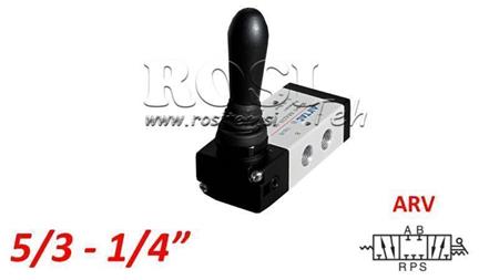 PNEUMATIKUS KÉZI SZELEP 5/3 1/4 PRT-0852-ARV VISSZATÉRŐ TAVASZAL