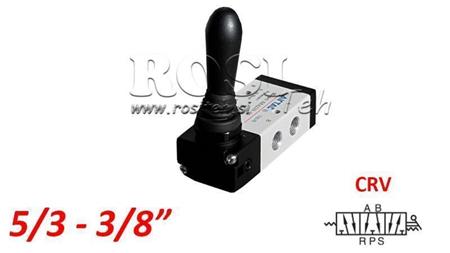 VÁLVULA MANUAL PNEUMÁTICA 5/3 3/8 PRT-1053-CRV RETORNO COM SPRING