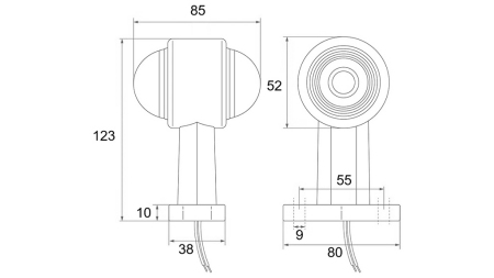 SĀNU Gaisma Piekabēm Apaļa Balta/Sarkana