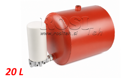 FÉM TARTÁLY GÖMBÖLYÜ FI 300mm MAGASÁG 330 mm 20 LITER SZŰRŐVAL