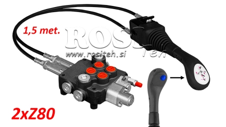 JOYSTICK 1x TLAČÍTKO - BOWDEN LANKO 1,5 m + HYDRAULICKÝ VENTIL 2xZ80 + PLOVOUCÍ FUNKCE