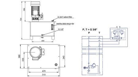 HYDRAULISK AGGREGAT -RHA- 40l FOR HØYFEIE