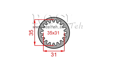 PTO REDUKTORS 35X31 18 ZOBI D48 L50