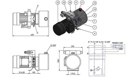MINI HYDRAULIKUS AGGREGÁTUM 380V AC (0.75 kW) - 3.7 cc - 5.2 lit/min - tartály 4 lit