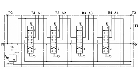 MANUALE VALVOLA IDRAULICA MONOBLOCCO 4xZ50