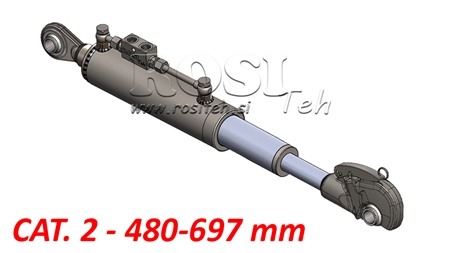 TELESKOPICKÝ HYDRAULICKÝ TRETÍ BOD AUTOMATICKÝ - CAT. 2 (45-95 HP) - 480-697 mm (25,4 mm)