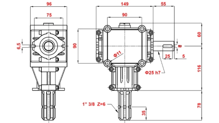 NURK KÄIGUKAST P.T.O. 1:1.9 (14HP-10KW)