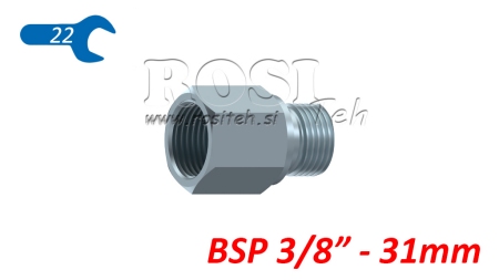 PAGARINĀTAIS HIDRAULISKAIS ADAPTERIS VĪRIETE-SIEVIETE 3/8