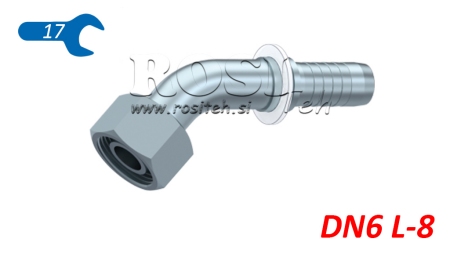 HYDRAULIC FITTING DKOL 8 L WITH FEMALE ELBOW 45 DN6-M14X1,5