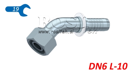 HÜDRAULINE ÜHENDUS DKOL 10 L NAISE ELBOW 45 DN6-M16X1,5