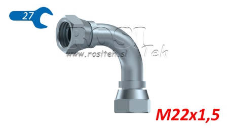 HIDRAULIKUS 90° KÖNYÖK BELSŐ-BELSŐ M22x1,5