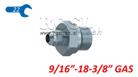 RIDUTTORE IDRAULICO 9/16 JIC74°-3/8 GAS