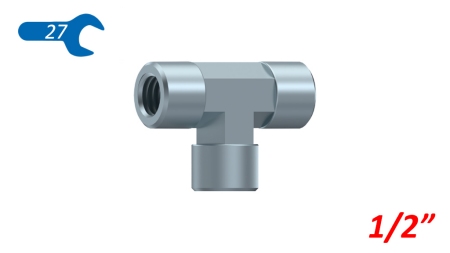 HYDRAULIC T PIECE FEMALE-FEMALE 1/2