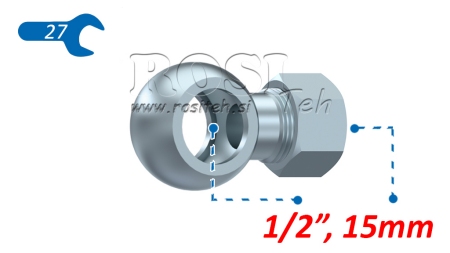 METALLSLANG BANJO 1/2 MED MUTTER