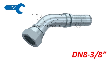 HYDRAULIC CONNECTION BSP FEMALE ELBOW 45° DN8-3/8