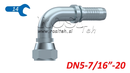 HYDRAULIC FITTING DKJ JIC74° FEMALE ELBOW 90° DN5-7/16-20