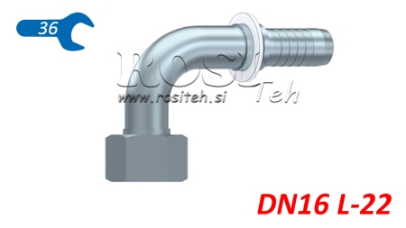 HYDRAULIC FITTING DKOL 22 L FEMALE ELBOW 90 DN16-M30X2